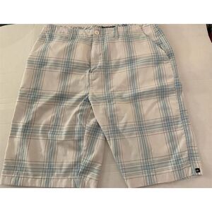 Quiksilver Men's Plaid Chino Shorts White/Blue Standard Size 38